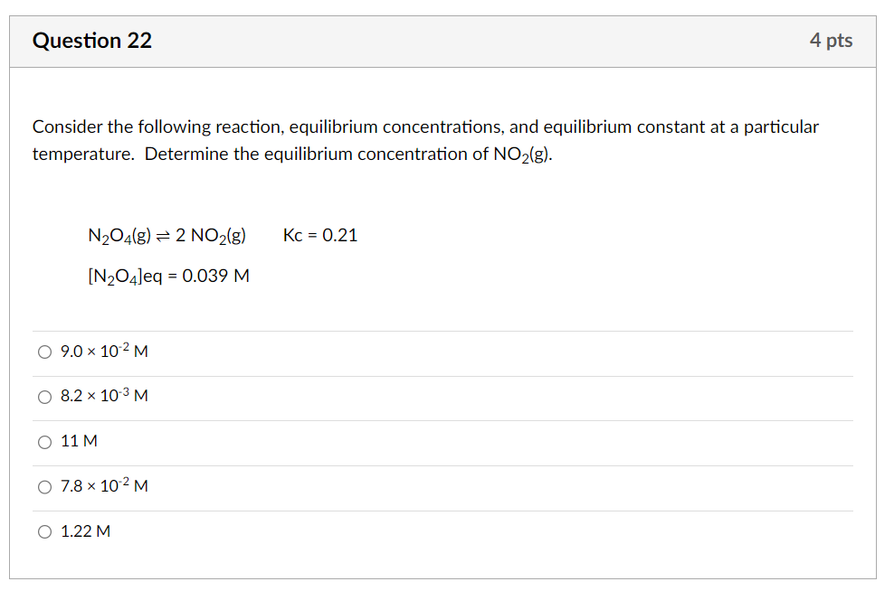 Solved Question 22Consider the following reaction, | Chegg.com