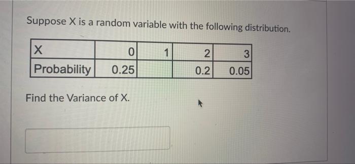 Solved Suppose X is a random variable with the following | Chegg.com