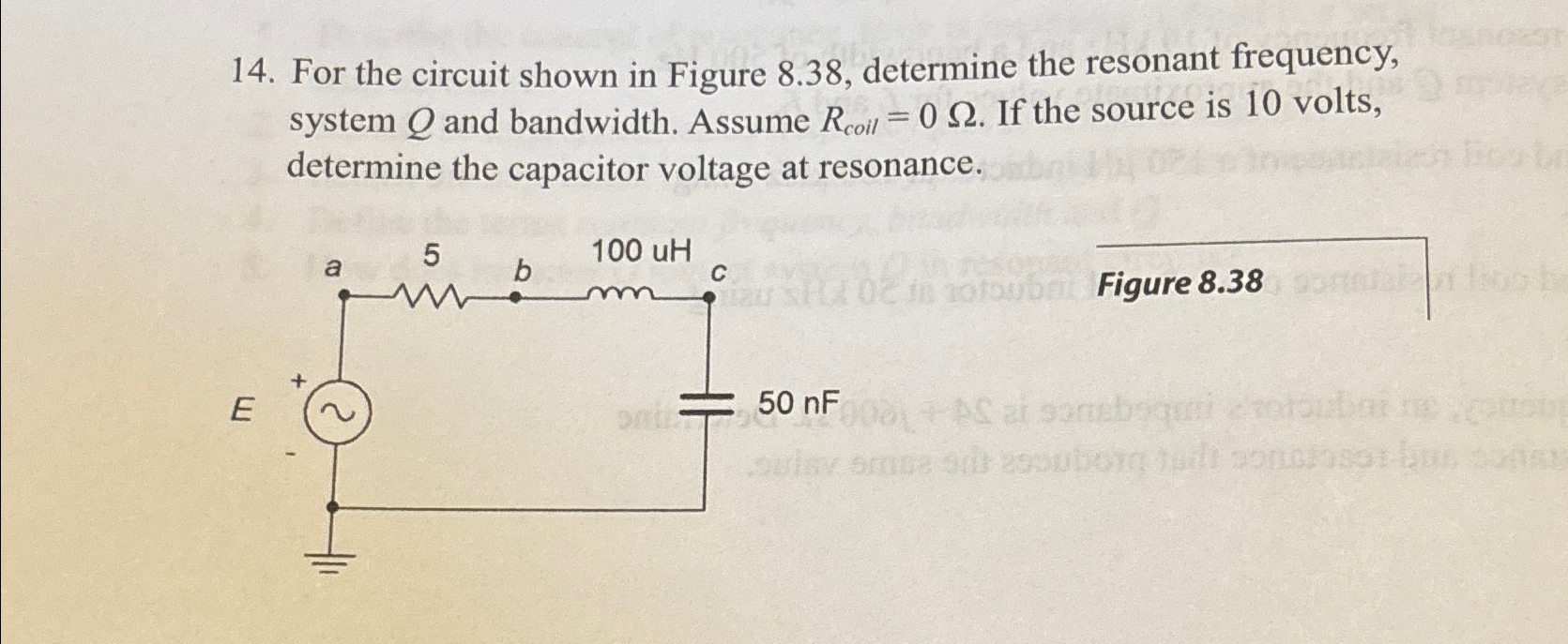 Solved For the circuit shown in Figure 8.38, ﻿determine the | Chegg.com