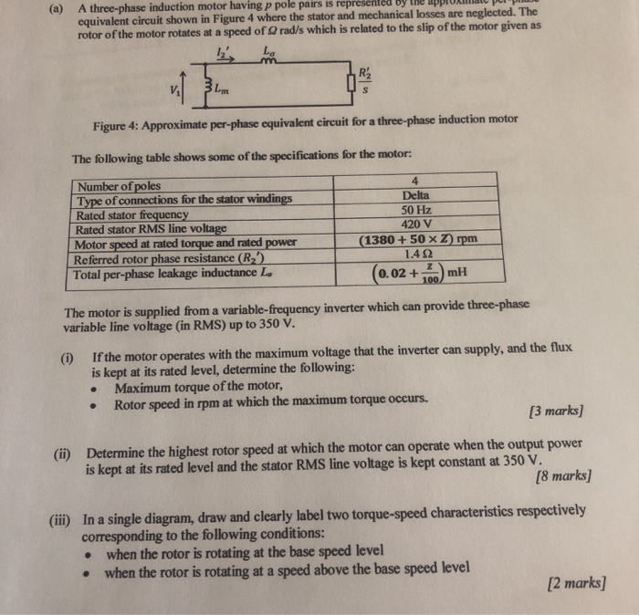Solved A three-phase induction motor having P pole pairs is | Chegg.com