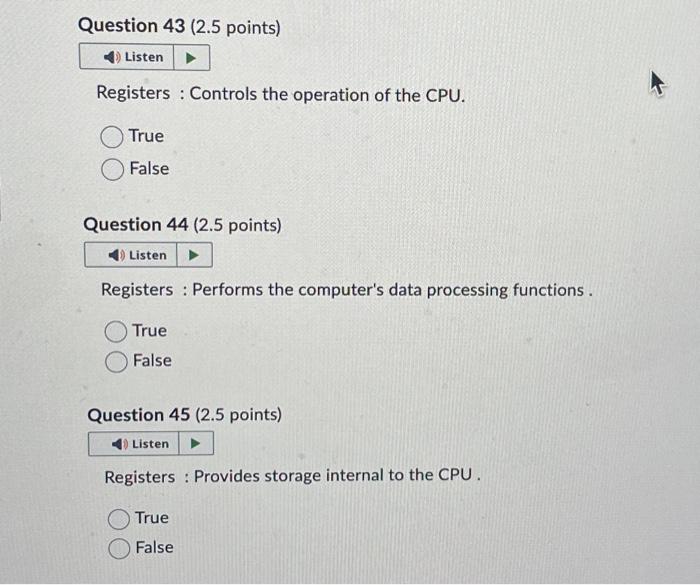 Solved Control unit: Some mechanism that provides for | Chegg.com