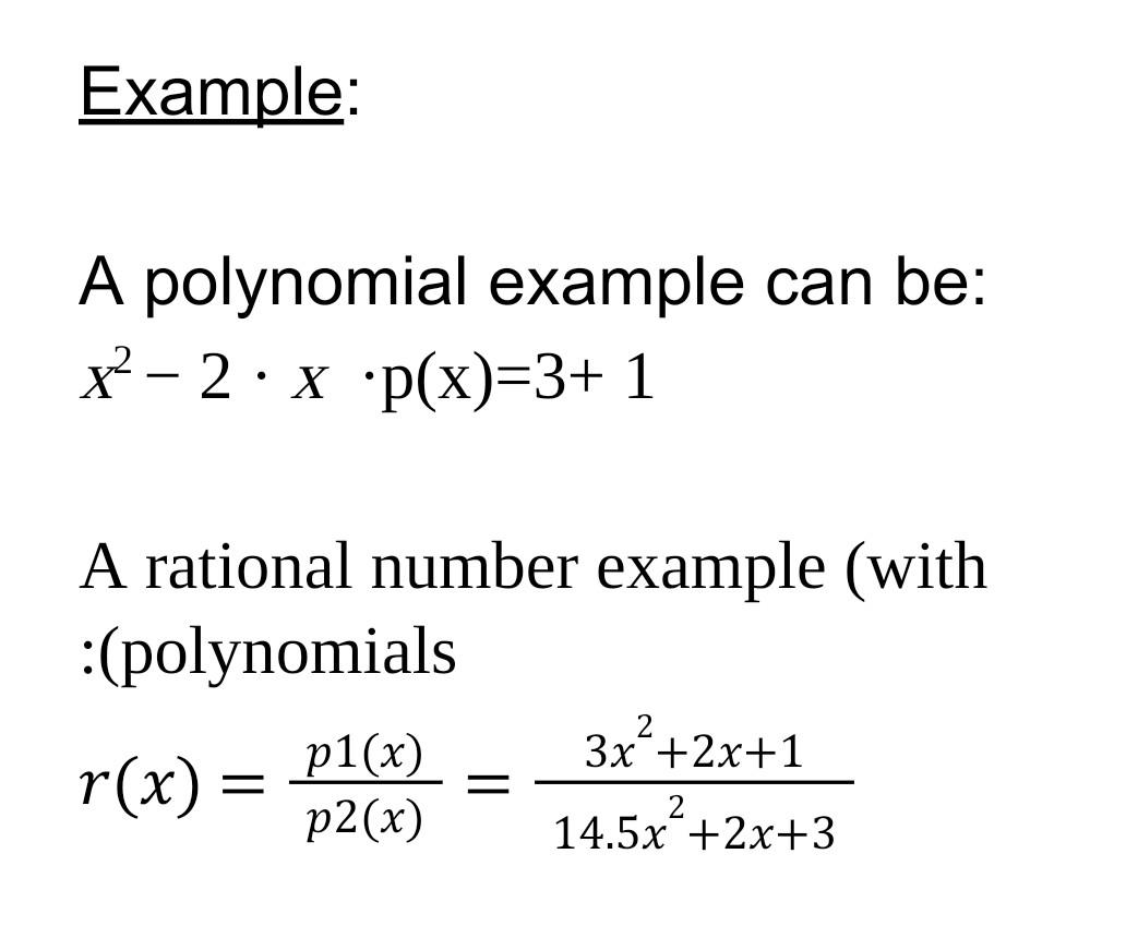 Solved A polynomial example can be: x2−2⋅x⋅p(x)=3+1 A | Chegg.com