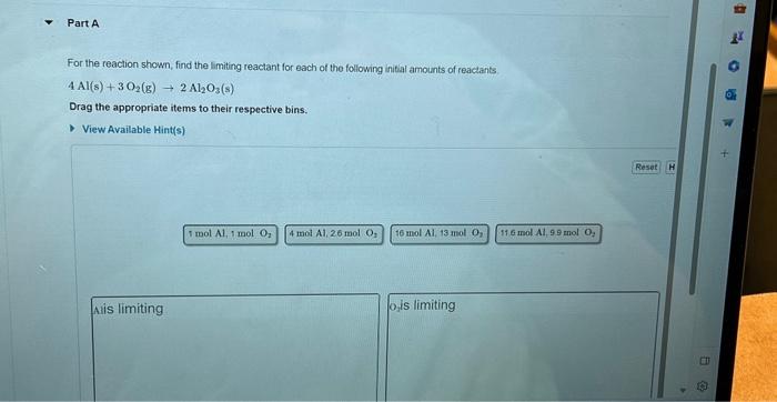 Solved For The Reaction Shown, Find The Limiting Reactant | Chegg.com