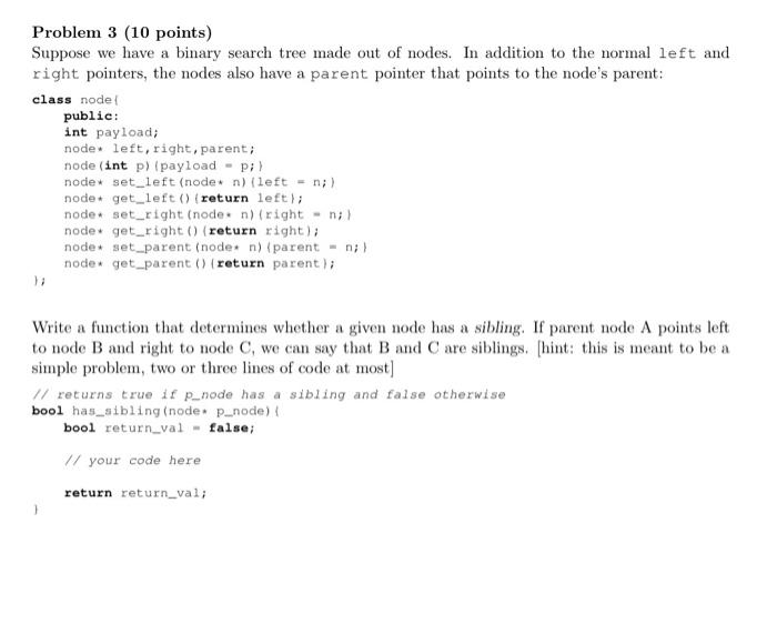 Solved Problem 3 (10 points) Suppose we have a binary search | Chegg.com