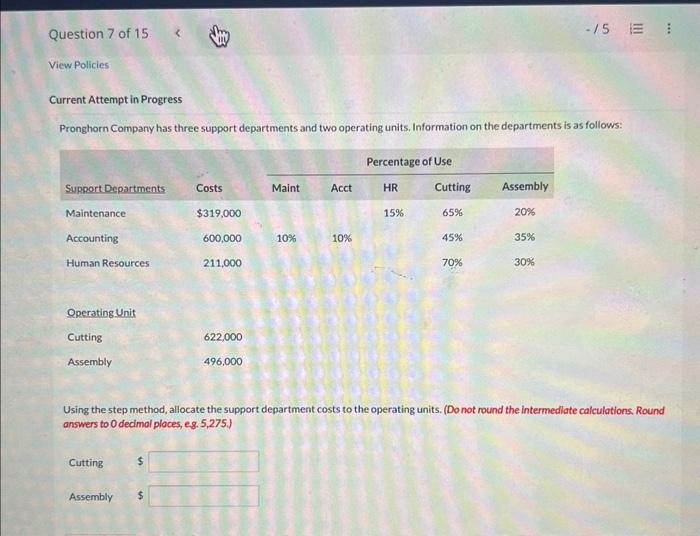 Solved Current Attempt In Progress Pronghorn Company Has Chegg Com