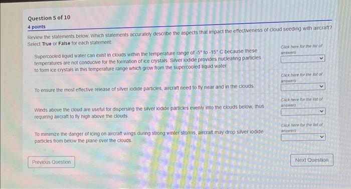Solved Question 5 of 10 Review the statements below. Which | Chegg.com
