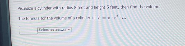 height of cylinder formula without volume calculator