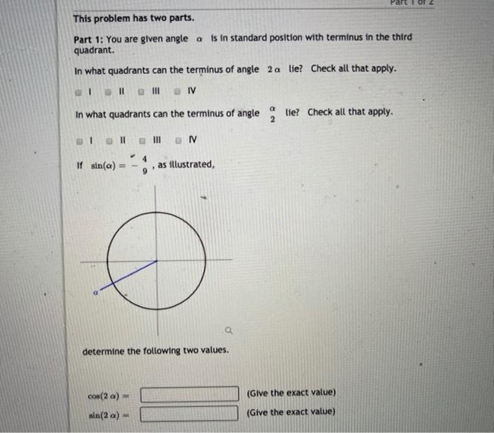 Solved OT This problem has two parts. Part 1: You are given | Chegg.com