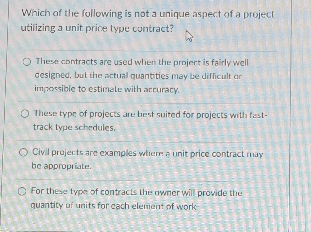 Solved Which of the following is not a unique aspect of a | Chegg.com