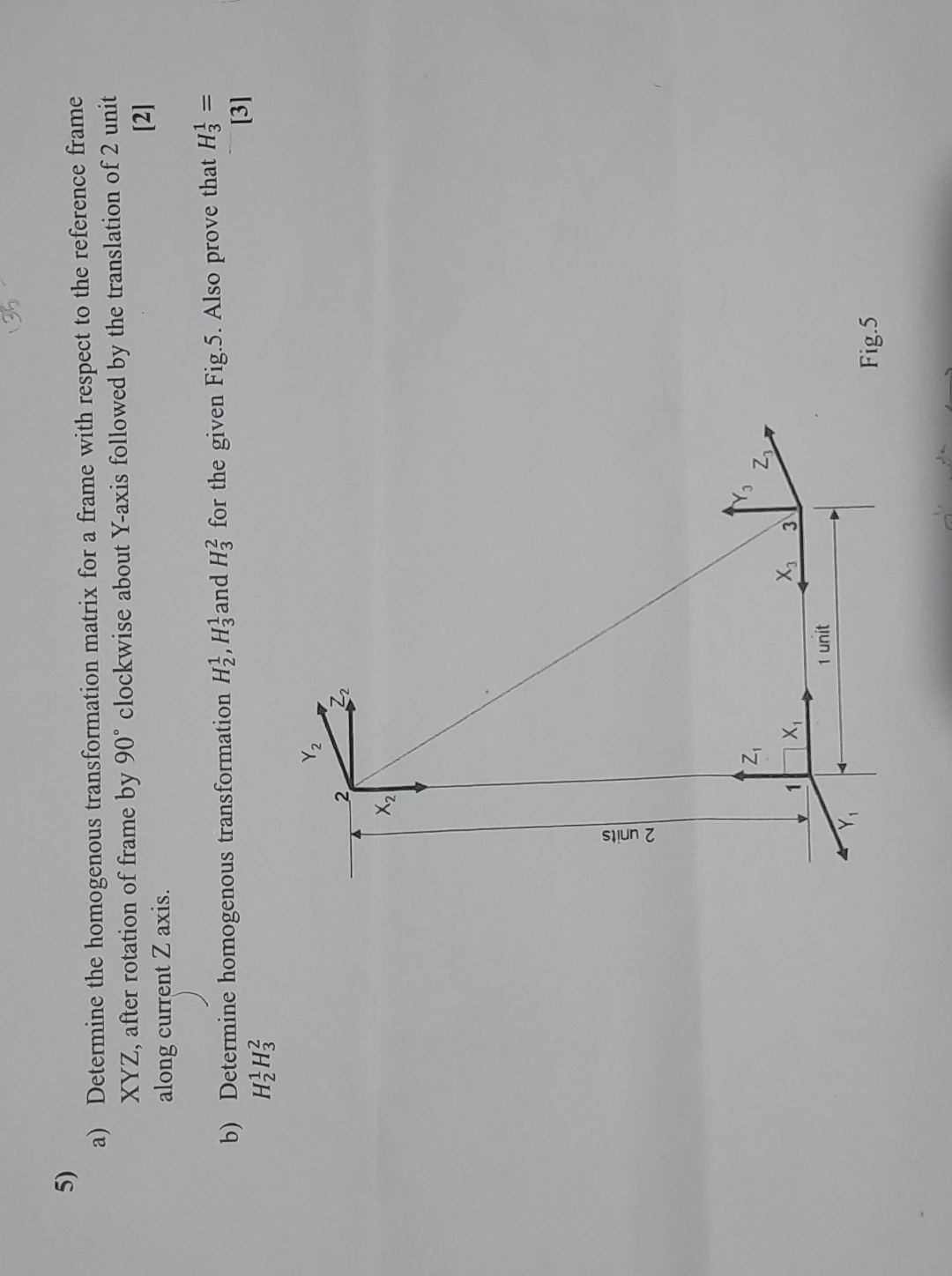 a) ﻿Determine the homogenous transformation matrix | Chegg.com