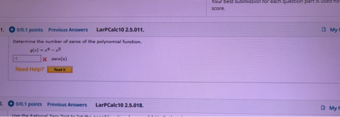 Solved Your best submission for each queston part is used | Chegg.com