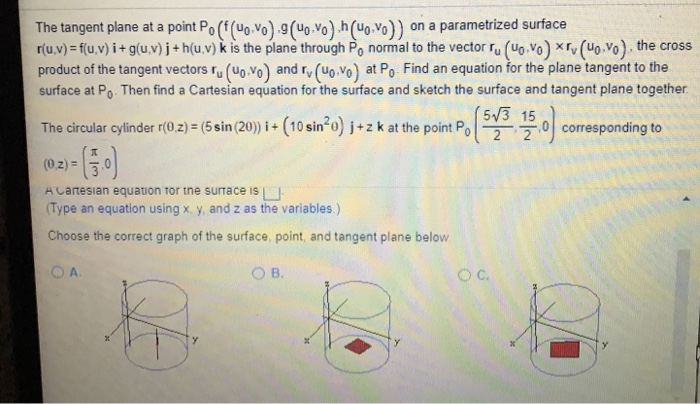 Solved The Tangent Plane At A Point Po F Uo Vo 9 Uo Vo Chegg Com