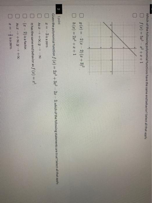 Solved Which of the following polynomial functions have the | Chegg.com