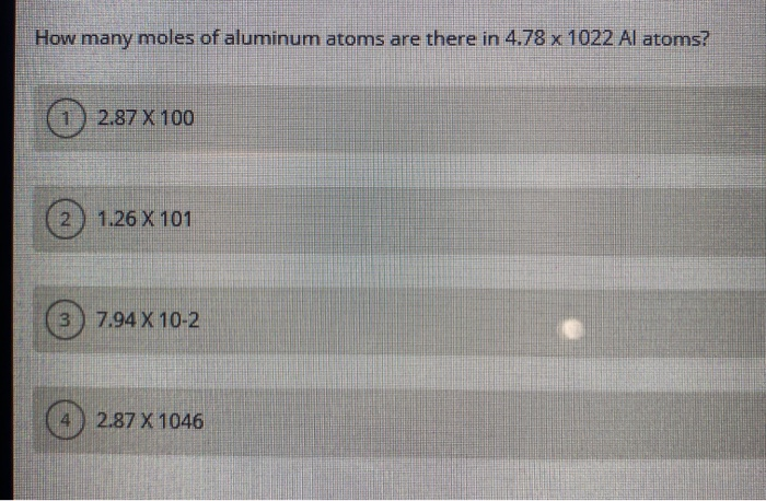 How Many Atoms Are In 6.2 Moles Of Aluminum