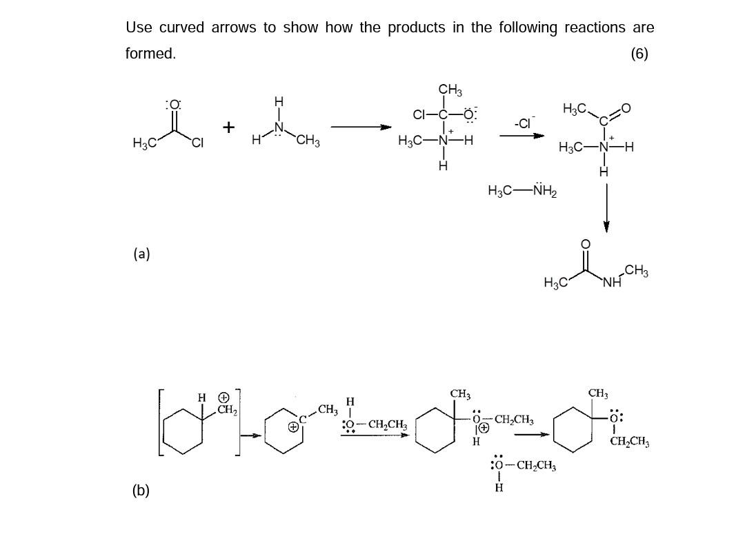 Solved Use curved arrows to show how the products in the | Chegg.com