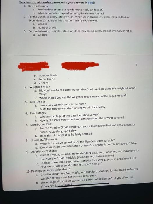 Solved ID Number Gender (0Woman, 1. Man) Exam 1 Exam 2 Exam