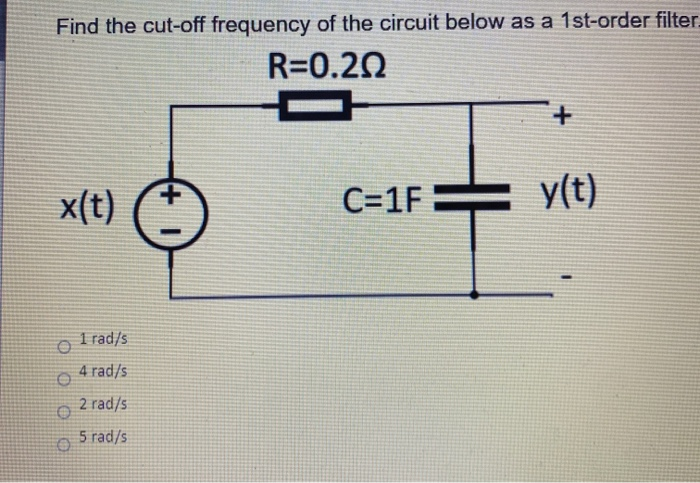 Solved Find the cut-off frequency of the circuit below as a | Chegg.com