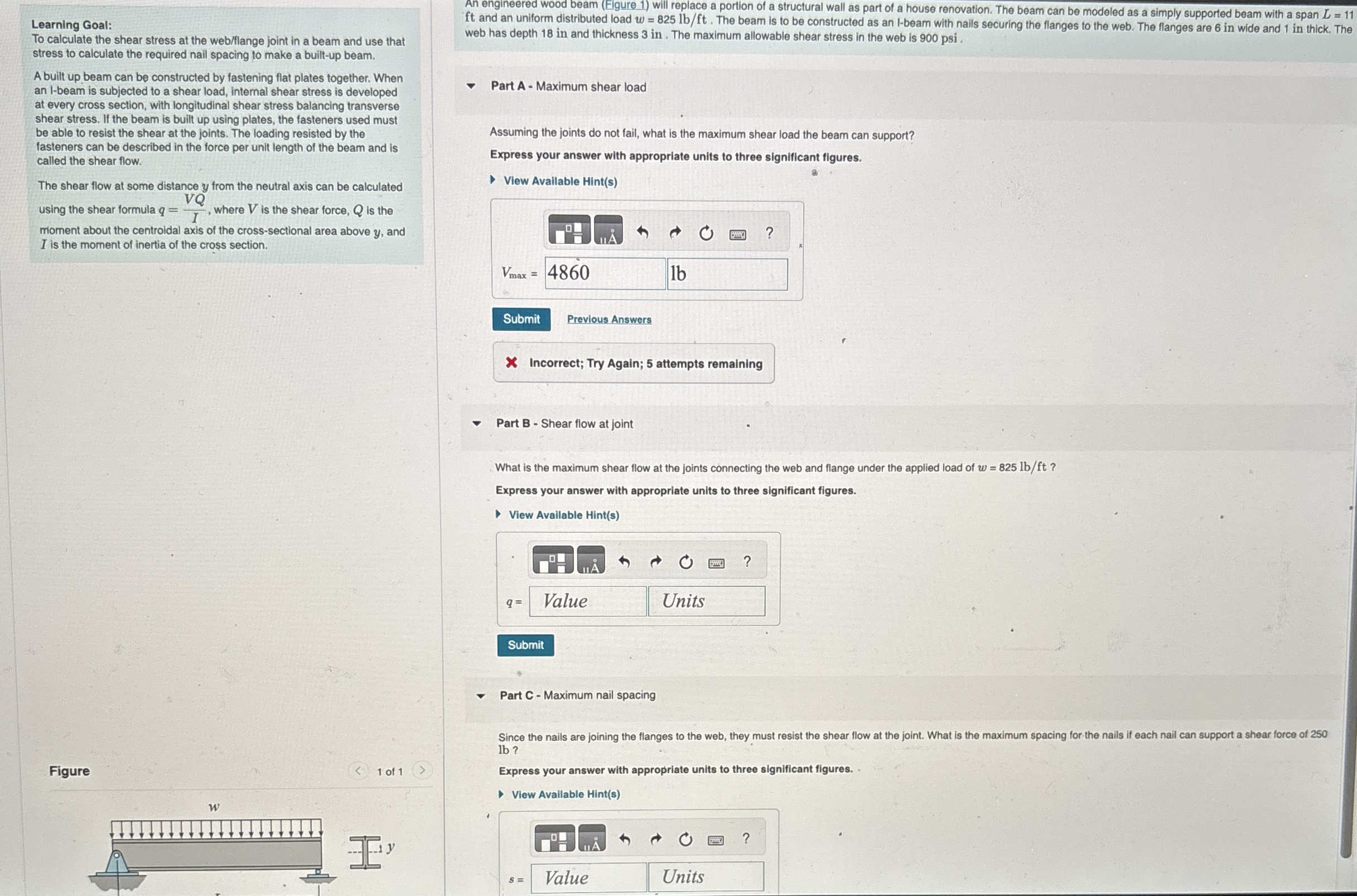 Solved by an EXPERT Learning Goal:To calculate the shear stress at the ...