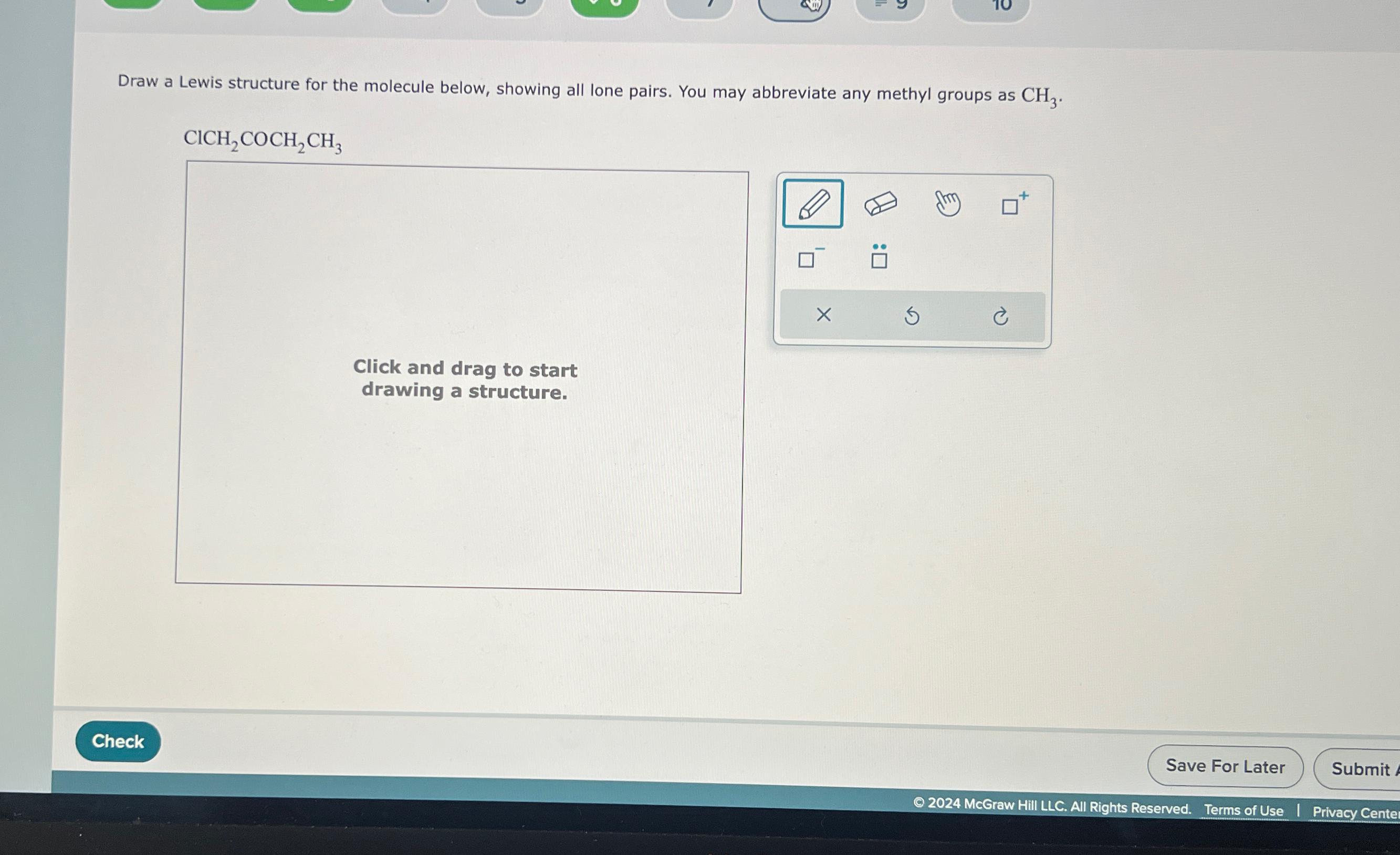 Solved Draw a Lewis structure for the molecule below, | Chegg.com