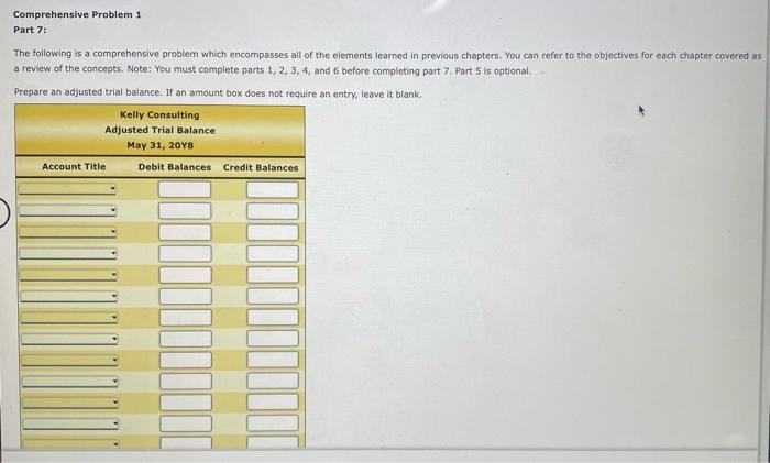 The following is a comprehensive problem which | Chegg.com