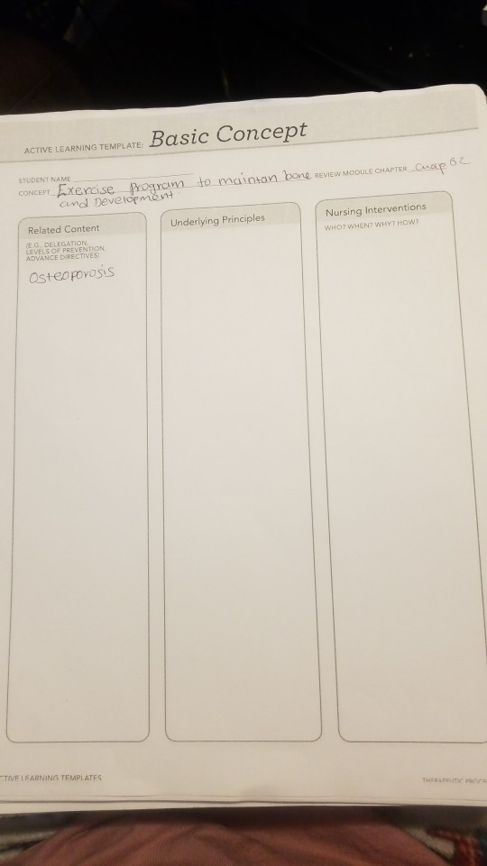 Solved ACTIVE LEARNING TEMPLATE Basic Concept to maintan | Chegg.com