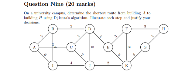 Solved Question Nine (20 marks) On a university campus, | Chegg.com