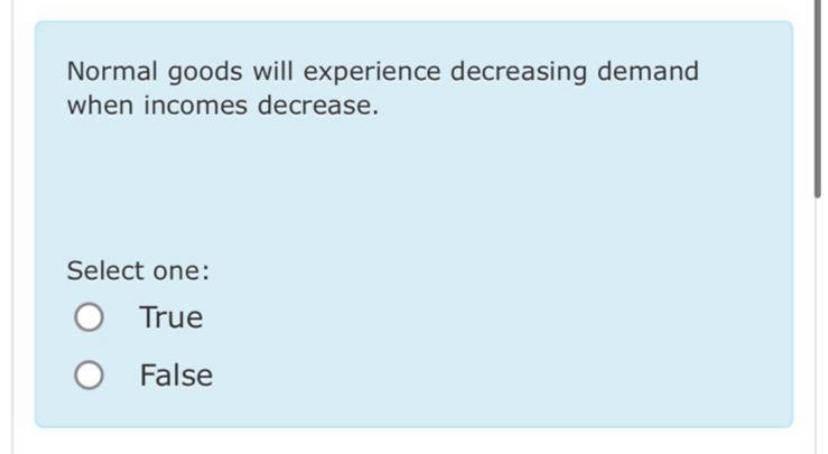 Solved Normal goods will experience decreasing demand when | Chegg.com
