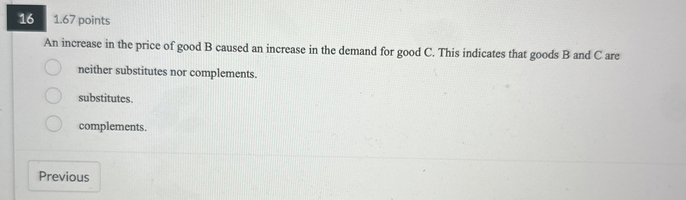 Solved 161.67 ﻿pointsAn increase in the price of good B | Chegg.com