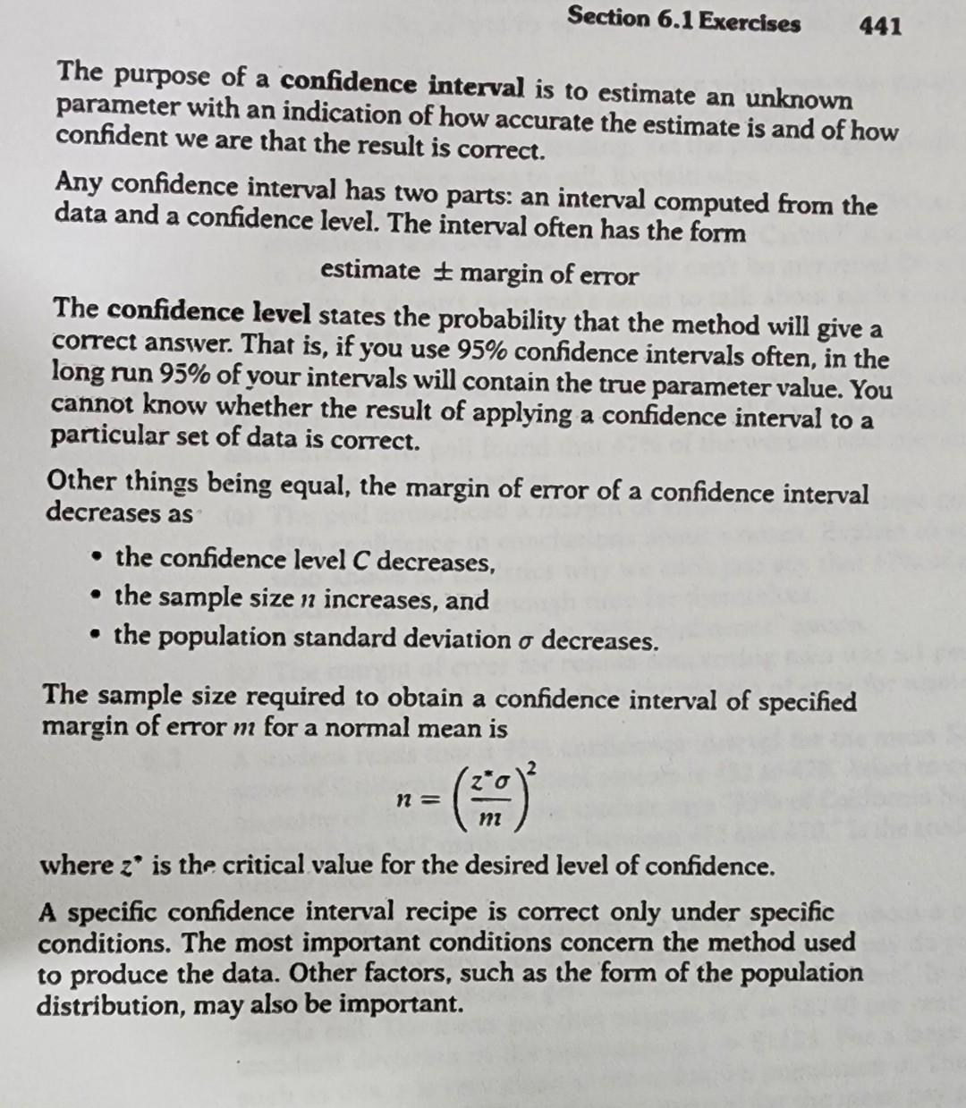 Solved The purpose of a confidence interval is to estimate | Chegg.com