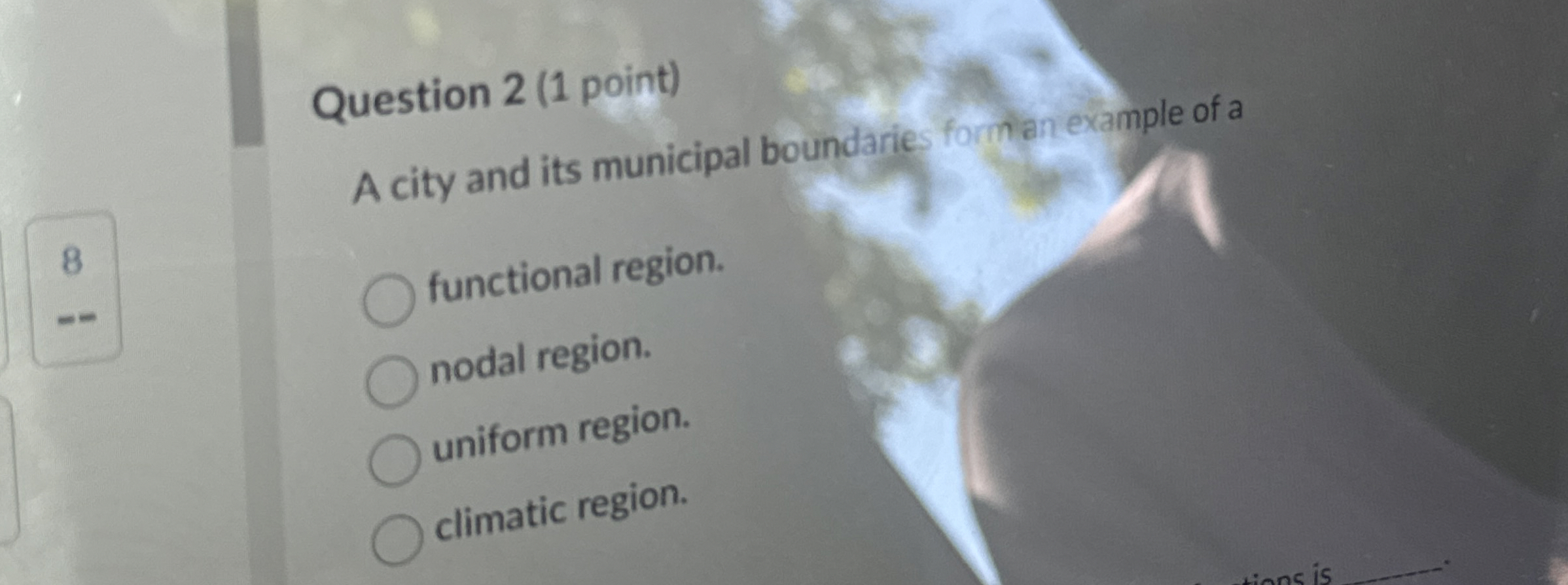 Solved Question 2 (1 ﻿point)A city and its municipal | Chegg.com