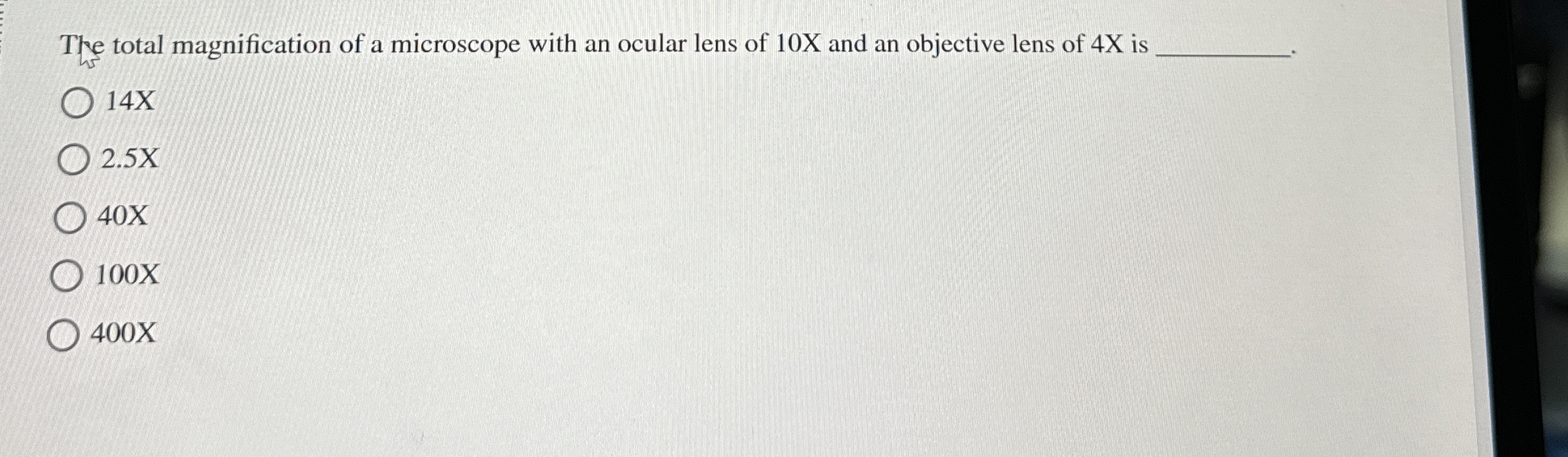 Solved The total magnification of a microscope with an