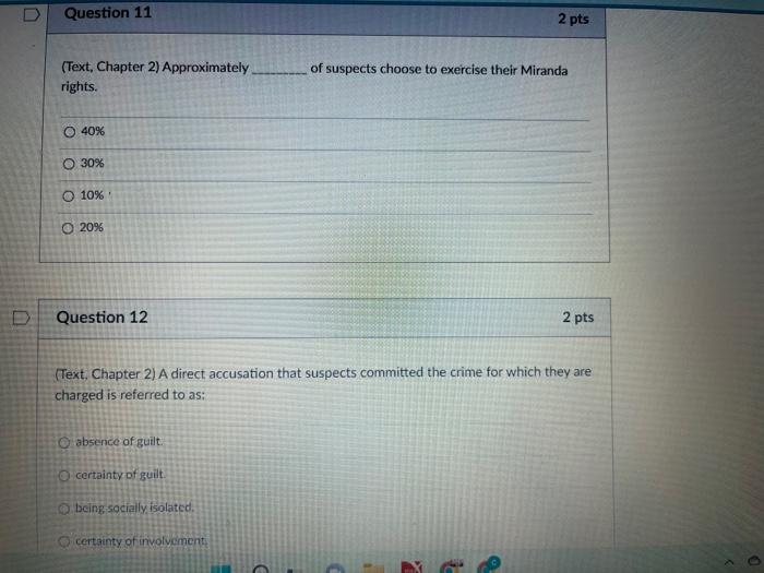 Solved D Question 11 2 pts (Text, Chapter 2) Approximately | Chegg.com