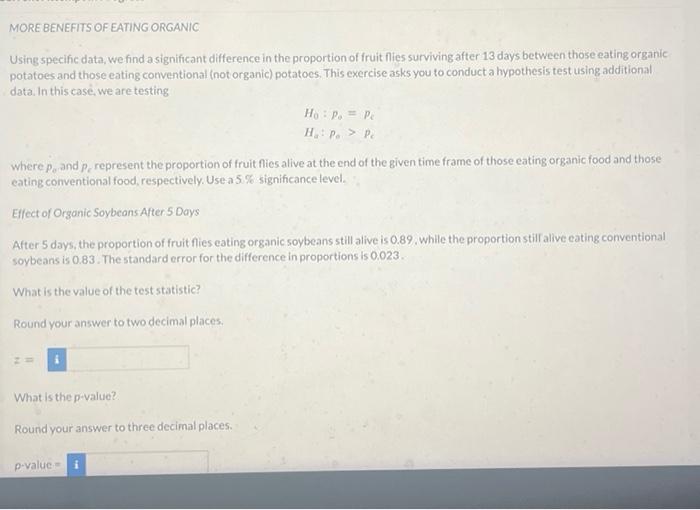 Solved Using specific data, we find a significant difference | Chegg.com