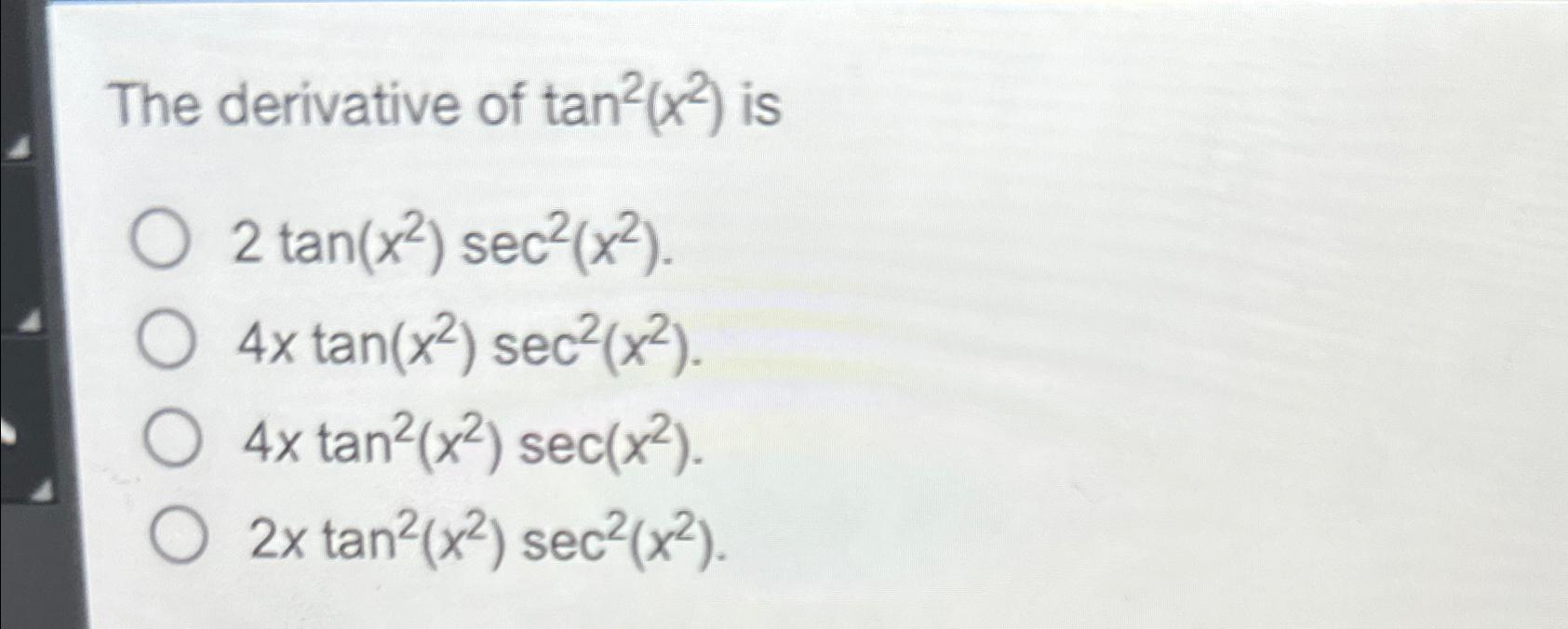 derivative of 2 sec square x tan x