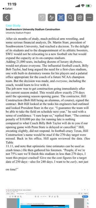 case study southwestern university stadium construction