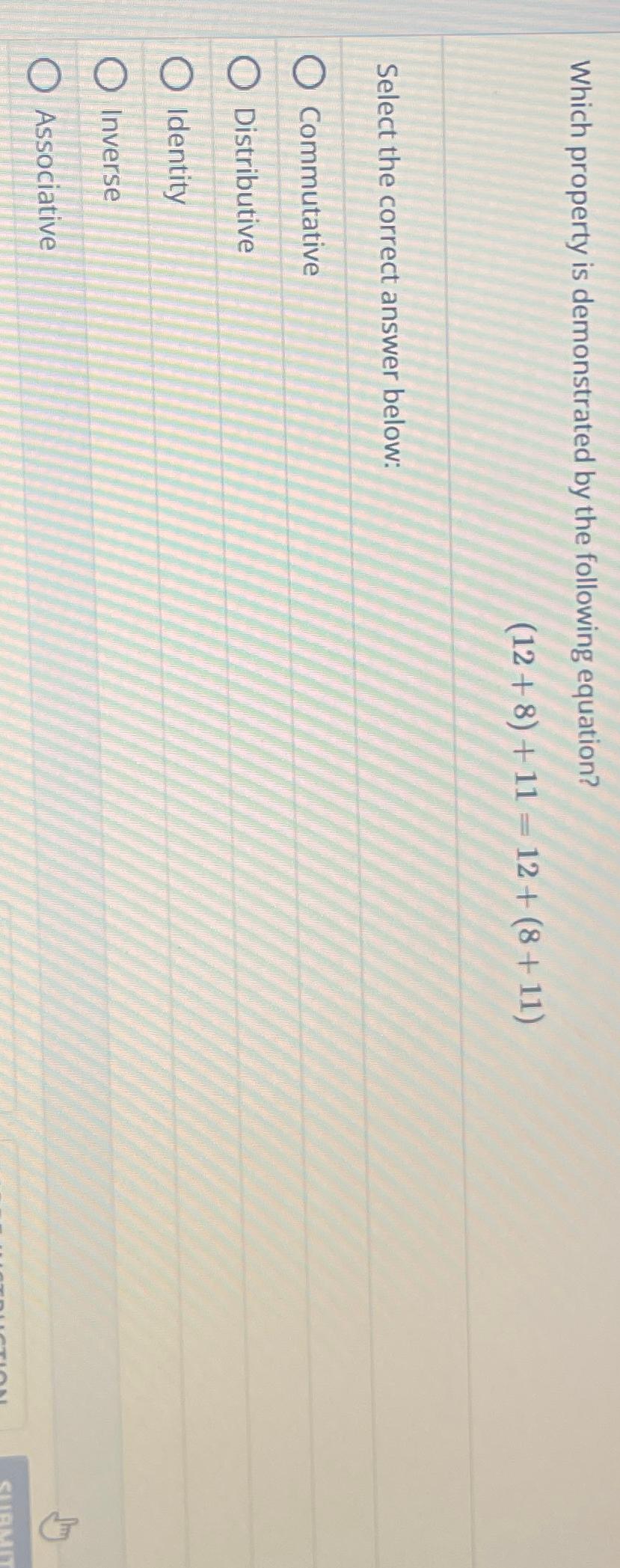 Solved Which property is demonstrated by the following