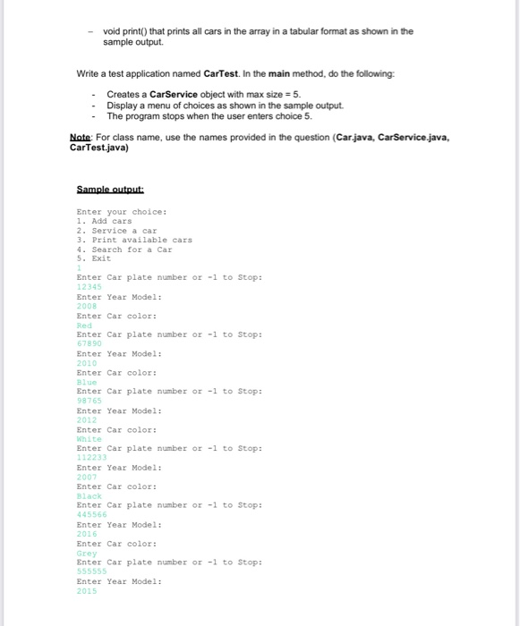 Solved Q2 [40 pts] Write a class named Car that contains the | Chegg.com