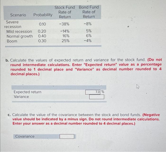 Solved B. Calculate The Values Of Expected Return And | Chegg.com