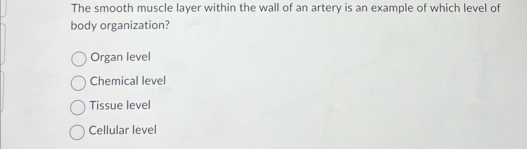 Solved The smooth muscle layer within the wall of an artery | Chegg.com