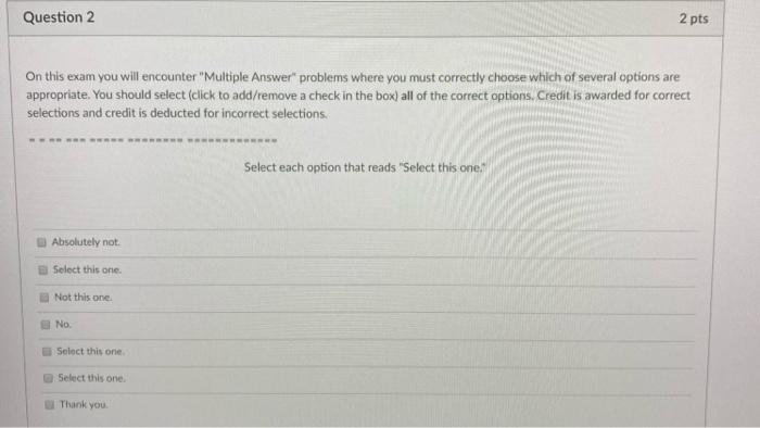 Solved Question 2 2 pts On this exam you will encounter | Chegg.com