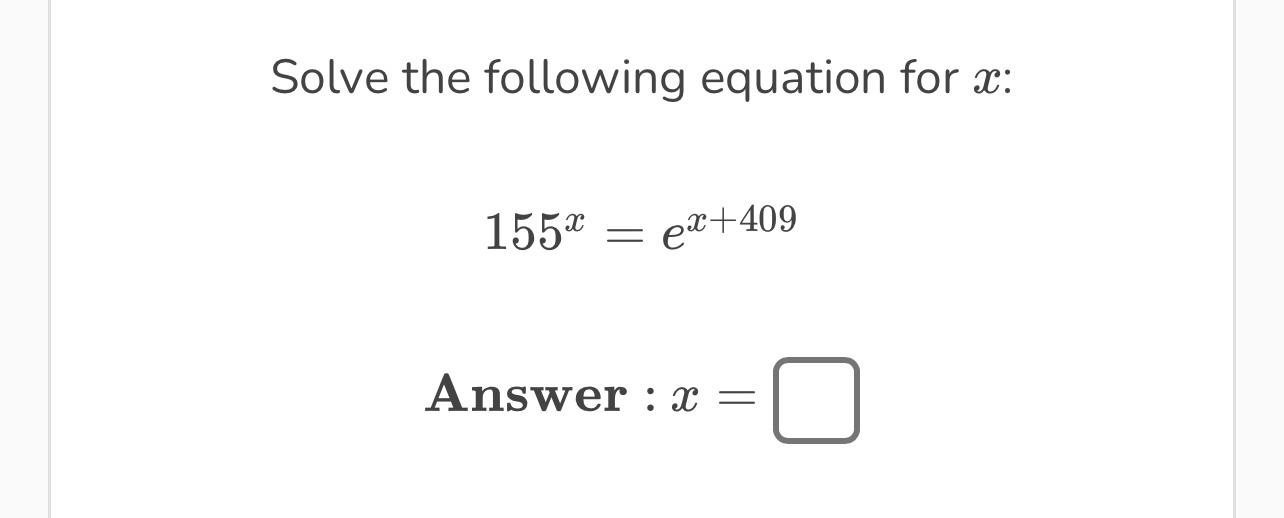 Solved Solve the following equation for x | Chegg.com