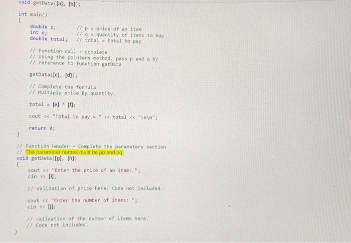 Solved Complete the program, filling in the empty spaces. | Chegg.com