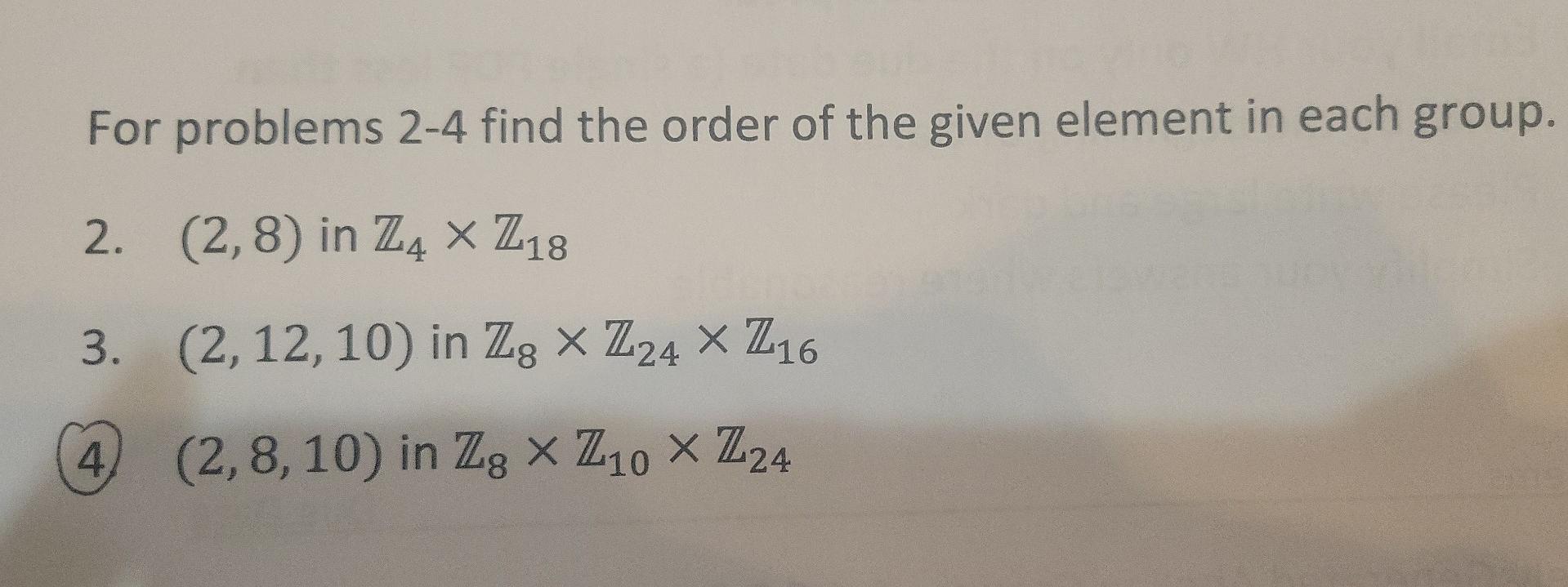 Solved 1.) List all of the elements of the group Z2 X Z3 and