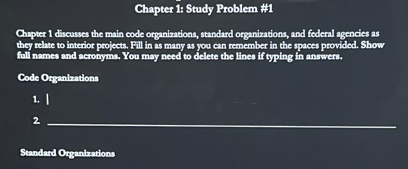 Solved Chapter 1: Study Problem #1Chapter 1 ﻿discusses the | Chegg.com