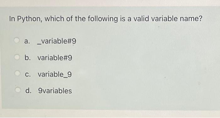 valid variable name in python assignment expert