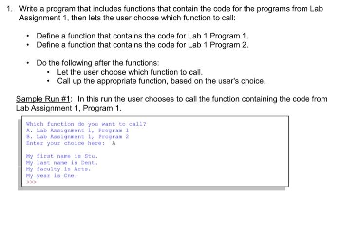Solved Write a program that includes functions that contain | Chegg.com