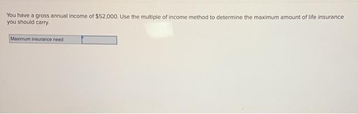 Solved You have a gross annual income of $52,000. Use the | Chegg.com
