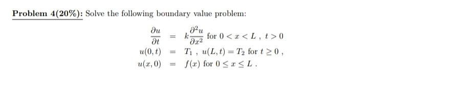 Solved Problem 4(20%) : Solve The Following Boundary Value | Chegg.com