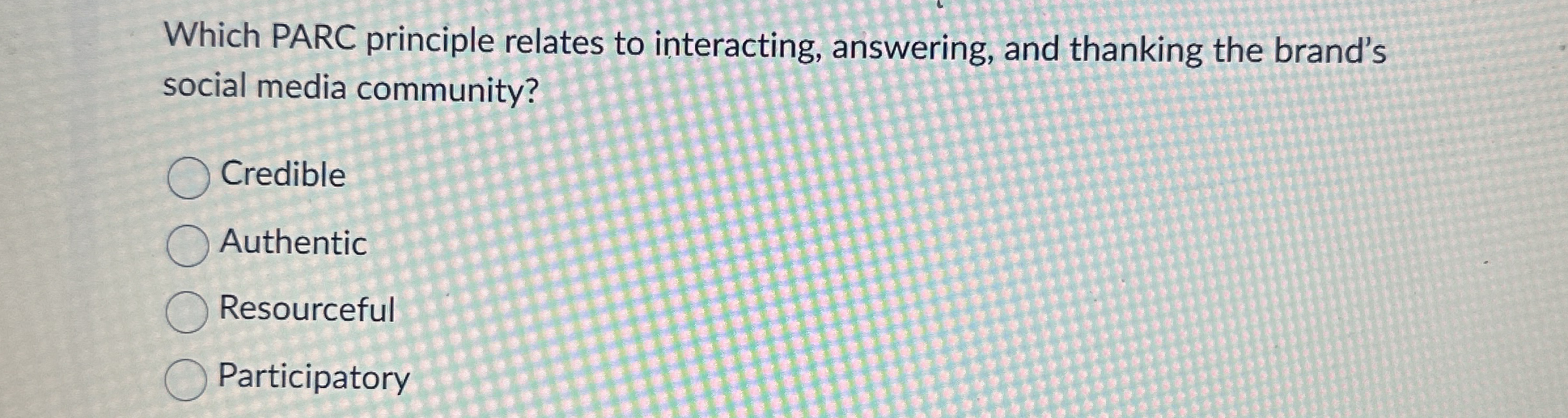 Solved Which PARC principle relates to interacting, | Chegg.com