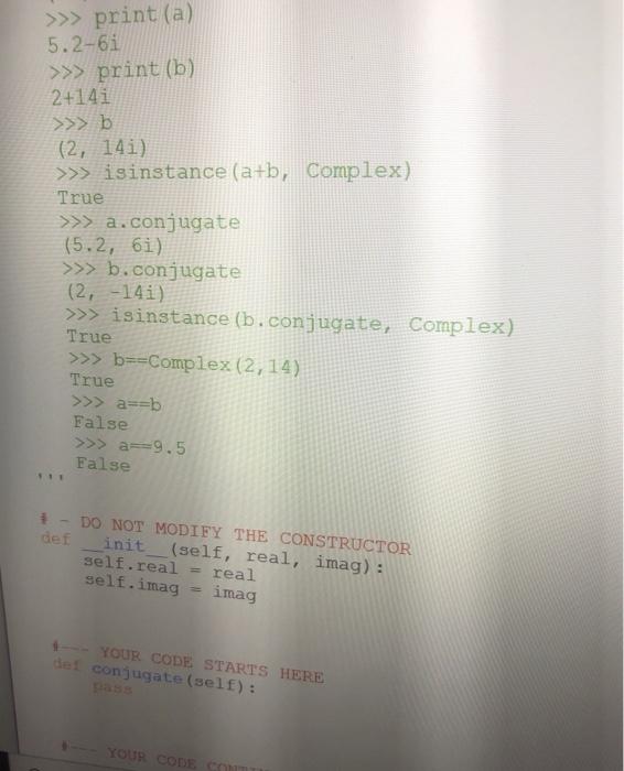 Solved The Complex class represents numbers that can be | Chegg.com